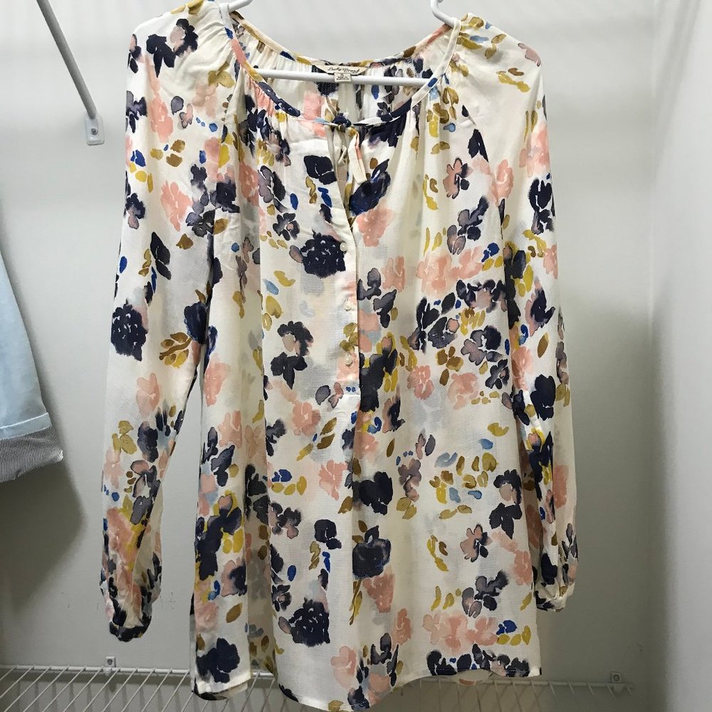 Lucky Brand Floral Blouse Size Small